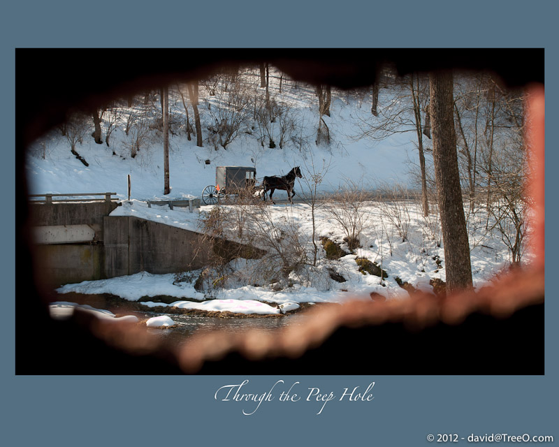 Through the Peep Hole - Poole Forge Covered Bridge, Lancaster County, Pennsylvania - February 21, 2010