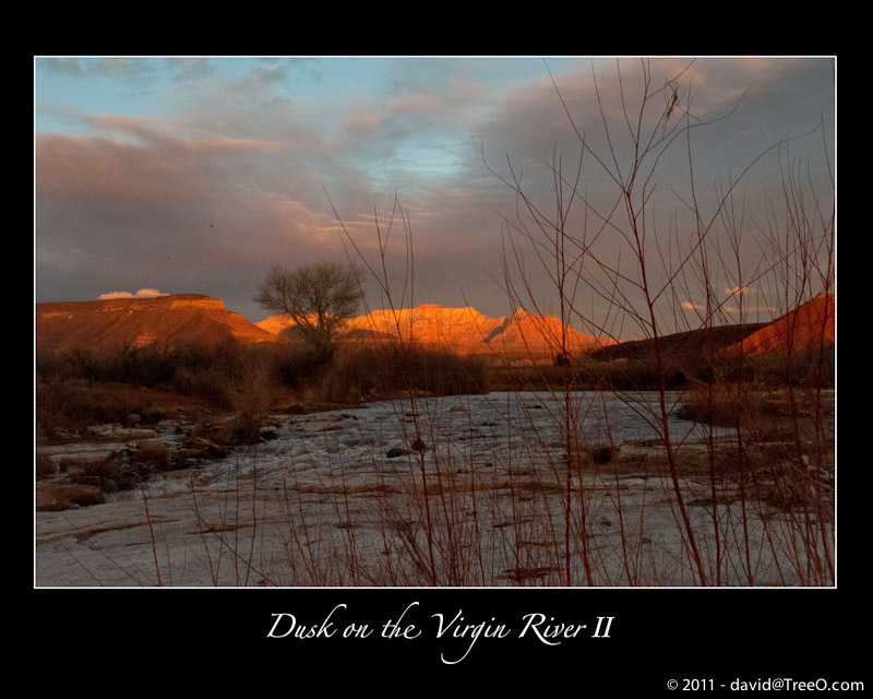 Dusk on the Virgin River II - Virgin, Utah - February 23, 2009
