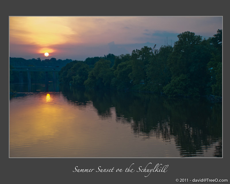 Summer Sunset on the Schuylkill - View of the Schuylkill River from Falls Bridge, Philadelphia - June 21, 2011