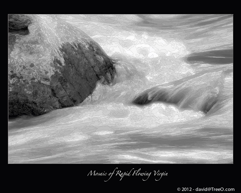 Mosaic of Rapid Flowing Virgin - Virgin River, Zion National Park, Utah - March 3, 2009