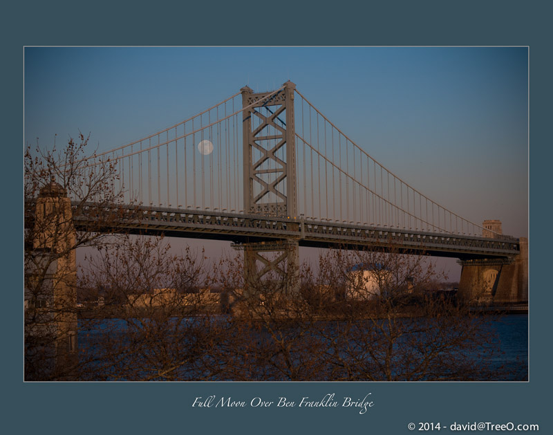 Full Moon Over Ben Franklin Bridge