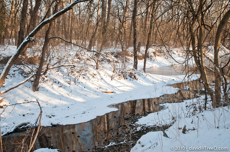 Snow on the Freezing River - Bucks County, Pennsylvania - January 9, 2011