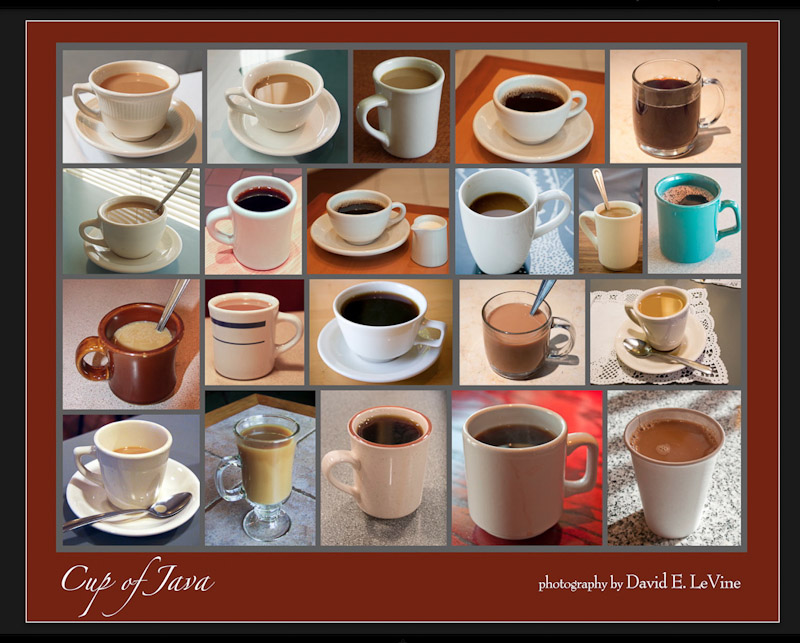 a collection of coffee cups