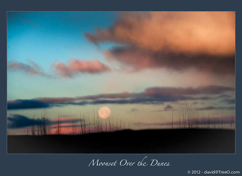 Moonset Over the Dunes - Virgin, Utah - February 10, 2009