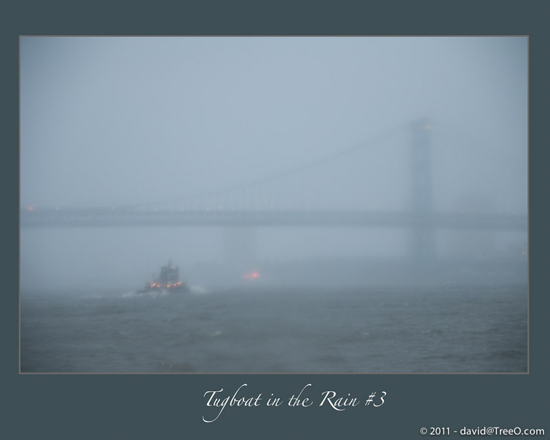 Tugboat in the Rain #3 - Ben Franklin Bridge, Philadelphia - December 23, 2007
