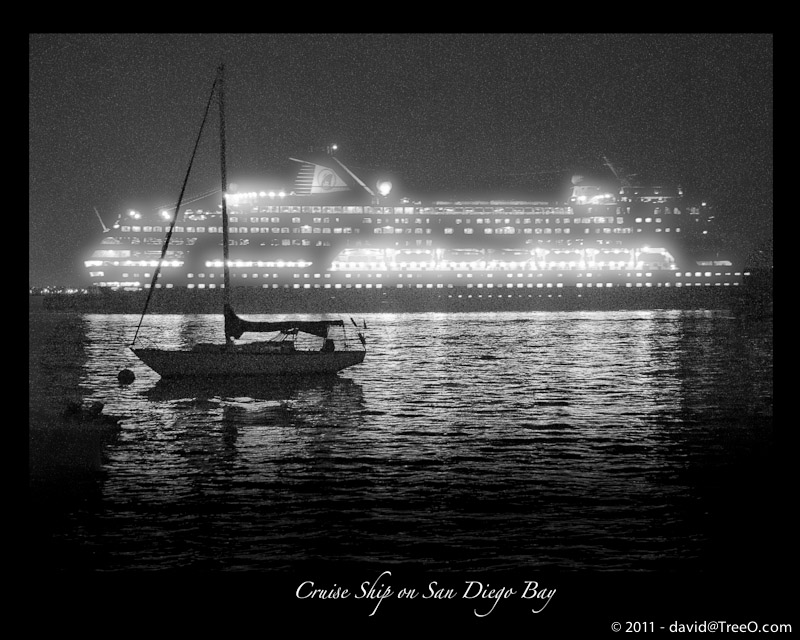 Cruise Ship on San Diego Bay - During the San Diego Boat Parade - December 21, 2008