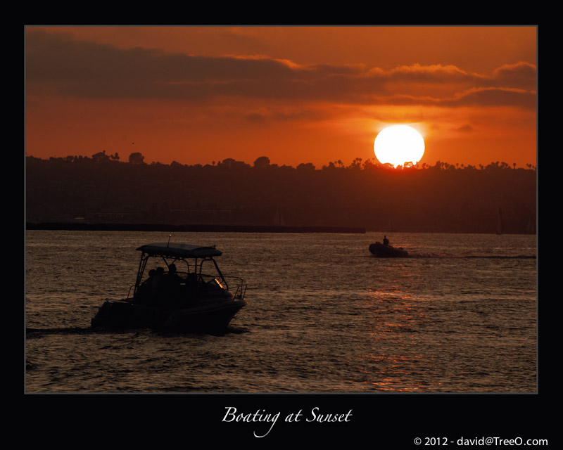 Boating at Sunset - Seaport Village, San Diego, California - July 24, 2009