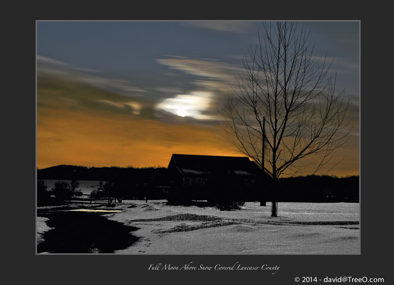 Full Moon Above Snow Covered Lancaser County