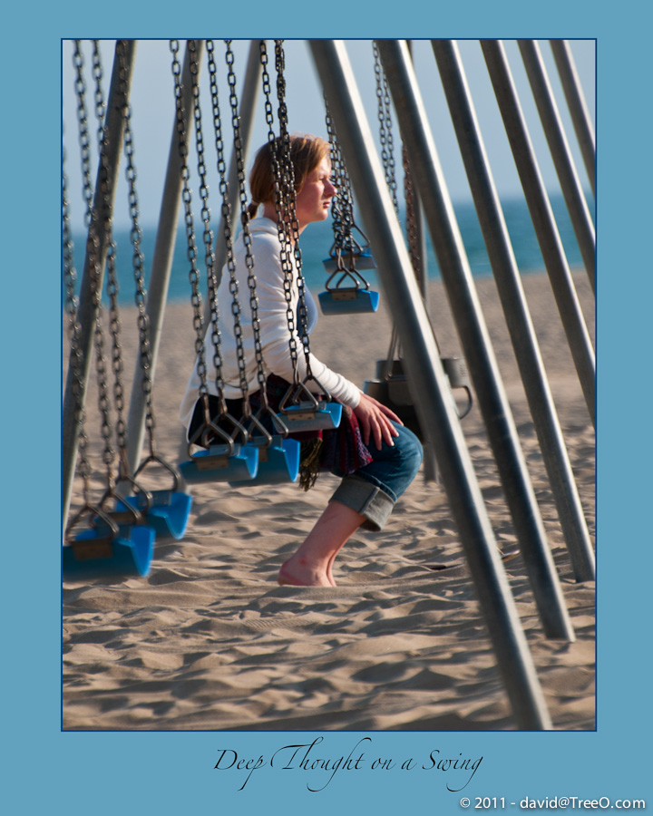 Deep Thought on a Swing - Santa Monica, California - May 18, 2009