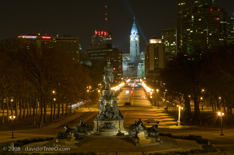 Down the Parkway at Night