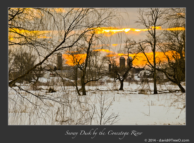 Snowy Dusk by the Conestoga River