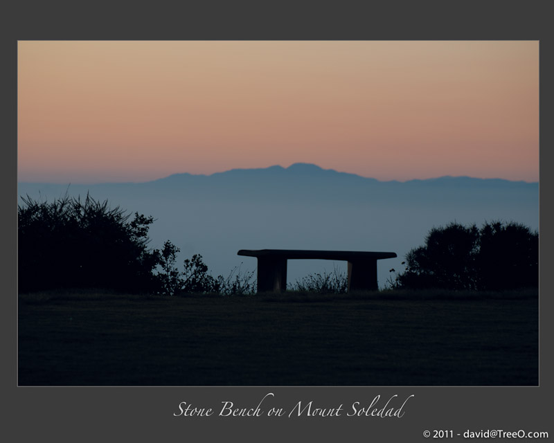 Stone Bench on Mount Soledad