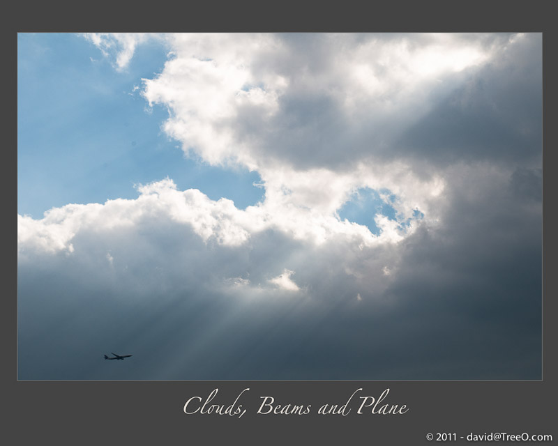 Clouds, Beams and Plane