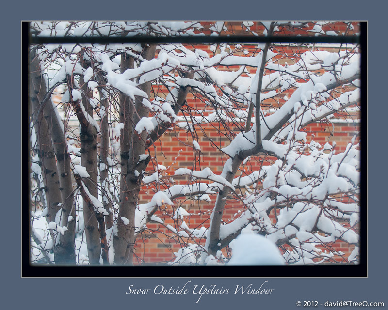 Snow Outside Upstairs Window