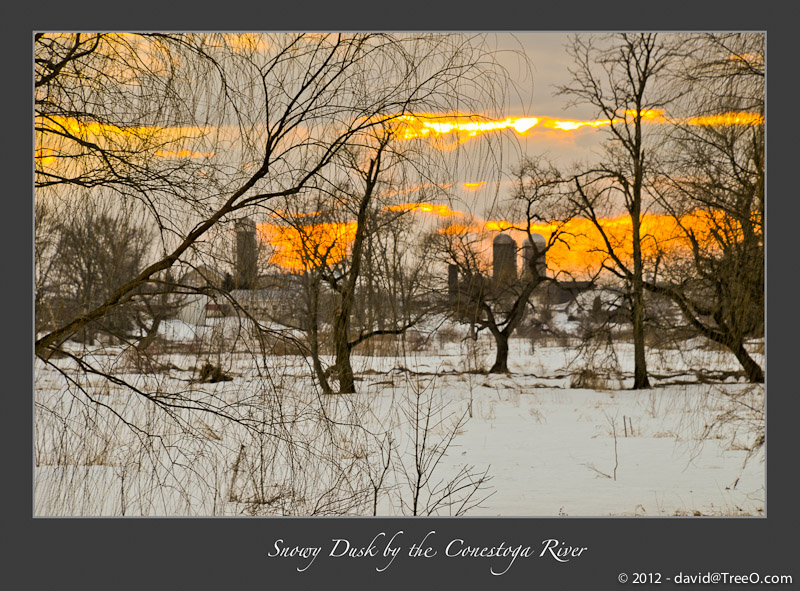 Snowy Dusk by the Conestoga River - East Earl, Pennsylvania - February 28, 2010