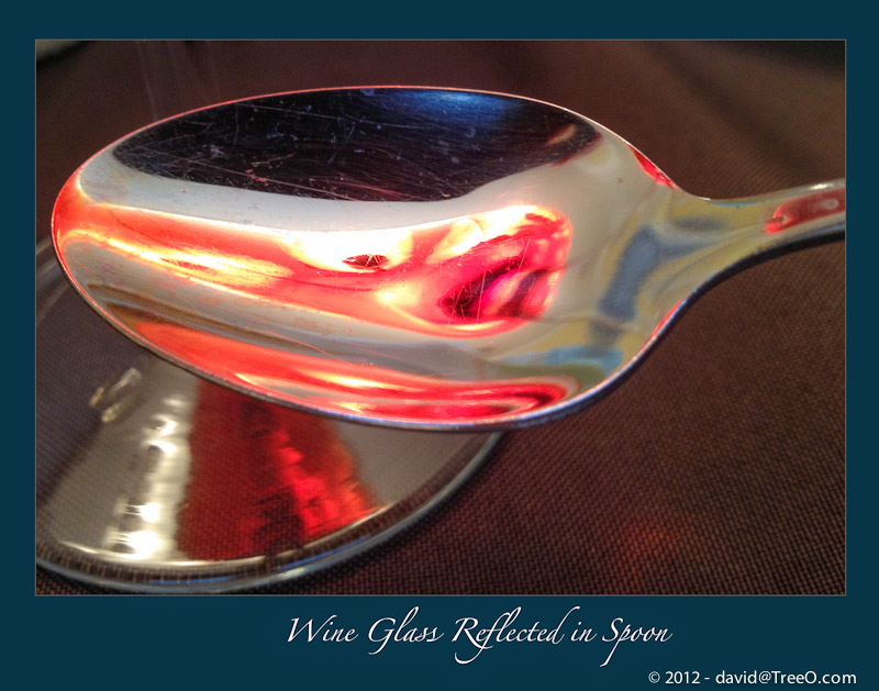 Wine Glass Reflected in Spoon