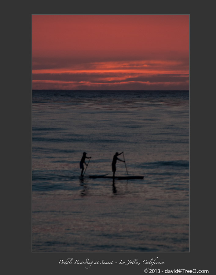 Paddle Boarding at Sunset – La Jolla, California