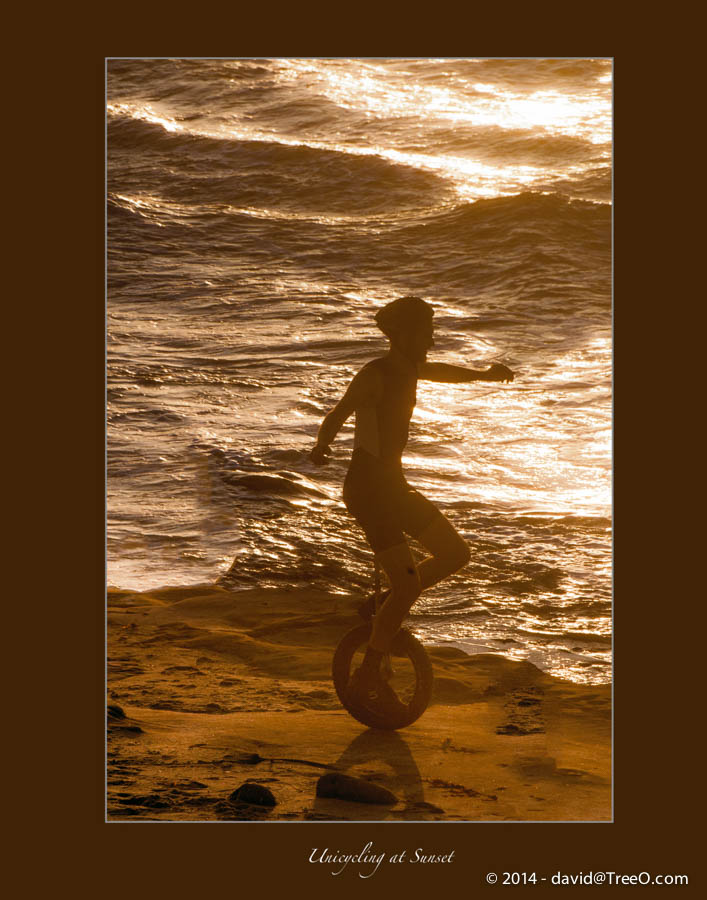 Unicycling at Sunset